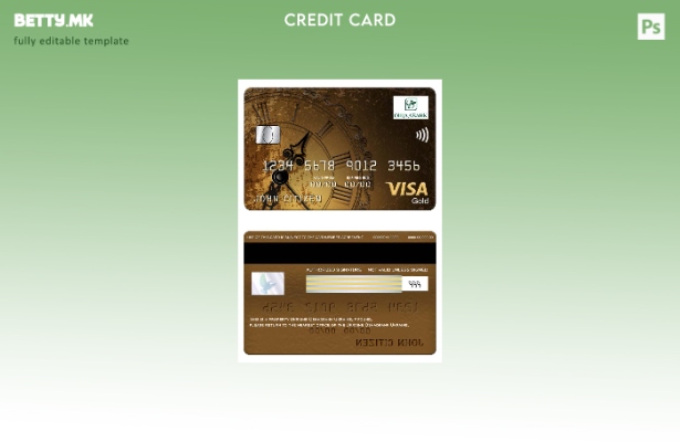 Модерен стил Шаблон за златна картичка за виза Украина Oshadbank